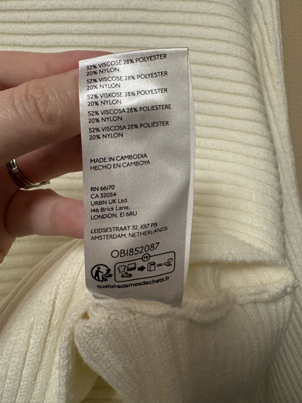 Anthropologie Kendall Mock-Neck Sweater Ivory White Ribbed Size Small - Picture 13 of 14